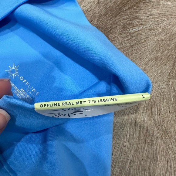 OFFLINE By Aerie Real Me High Waisted Crossover Legging Blue Sz Large 7/8 NWT - Picture 6 of 8